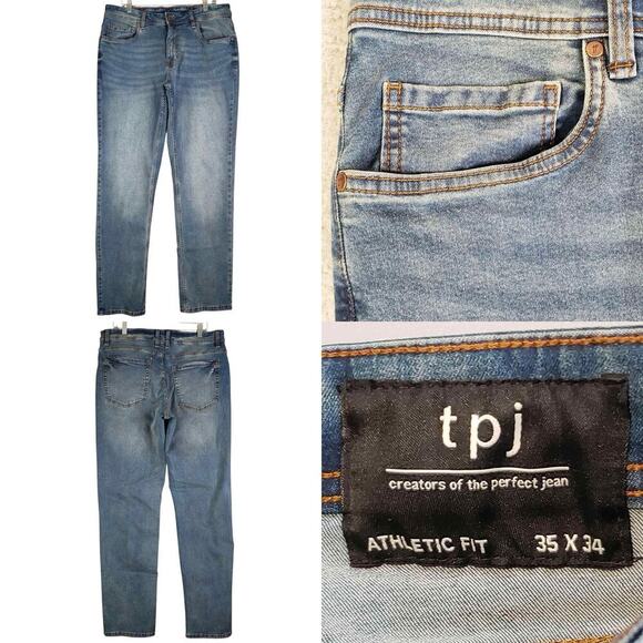 The Perfect Jean NYC Men’s Size 35x34 Athletic Fit Stretch 5-Pocket Mid Rise - Picture 1 of 10